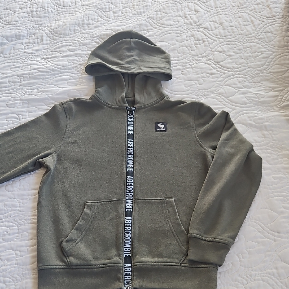 Abercrombie & Fitch Kids Olive Green Zip-Up Hoodie